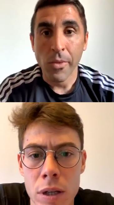 Imatge capturada del directe d'Instagram entre De la Cruz i Richeze | Instagram