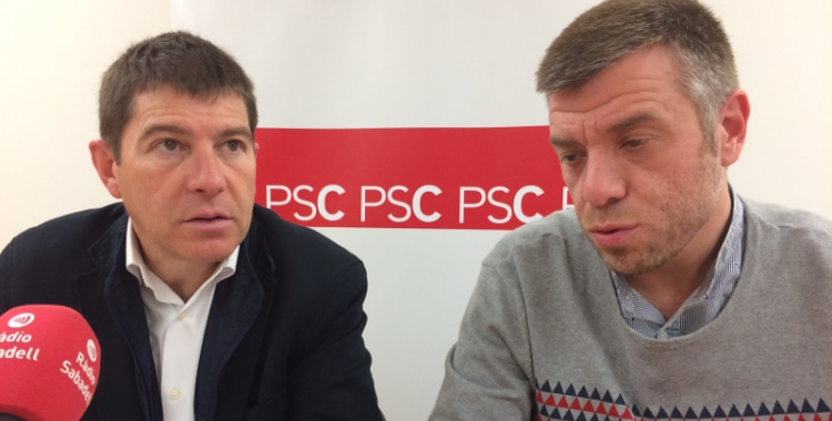 Josep Ayuso (esquerra) amb Cristian Sánchez aquest matí 