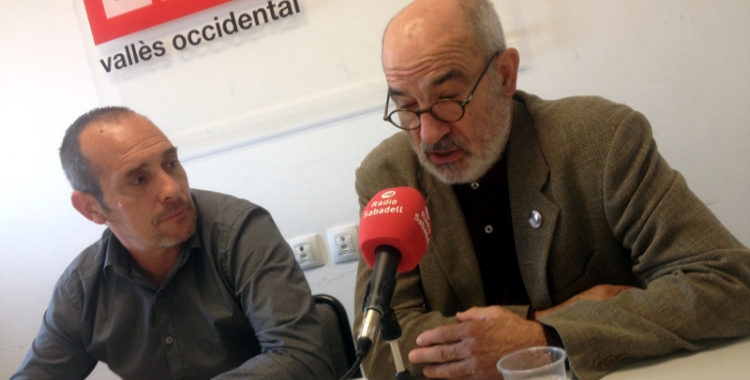 Enrique Rodríguez i Alejandro Ruiz-Huerta a la seu de CCOO de Sabadell. Ràdio Sabadell