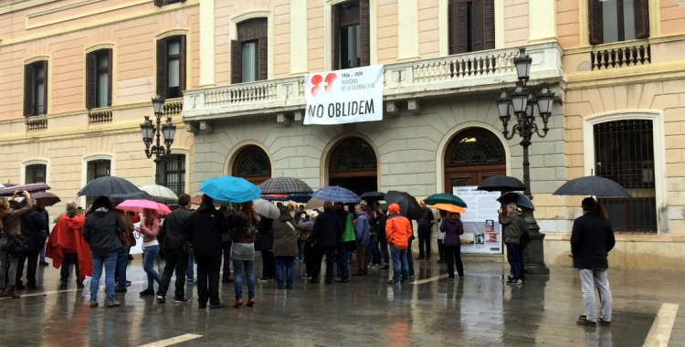 Imatge de la concentració aquesta tarda