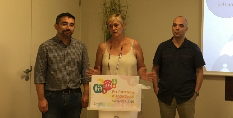 Gabriel Fernández, Marisol Martínez i joan Berlanga en roda de premsa | Mireia Sans