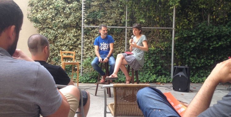 Jordi Cuixart (Òmnium) i Laia Altarriba, directora de "Jornada". Foto: Ràdio Sabadell