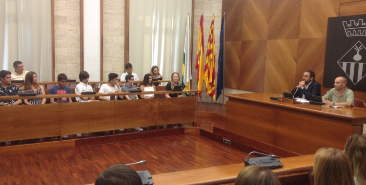 Recepció dels alumnes de Sabadell amb millors notes de la selectivitat. 