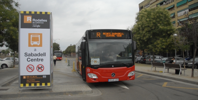 Bus llançadora a Sabadell Sud. Foto: Aleix Graell