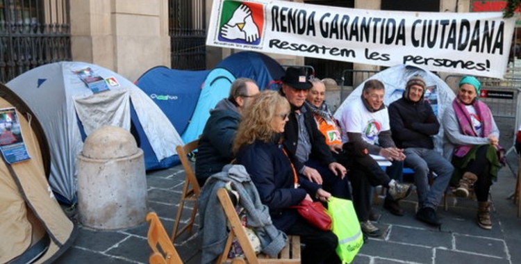 Imatge d'una de les mobilitzacions per aconseguir la renda mínima garantida. 