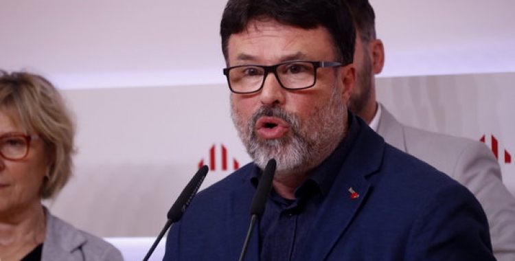 Joan Josep Nuet, durant la roda de premsa d'aquest matí | ACN