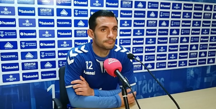 Òscar Rubio ha comparegut en roda de premsa la setmana que el Sabadell s'enfrontarà al seu exequip. | Sergi Park