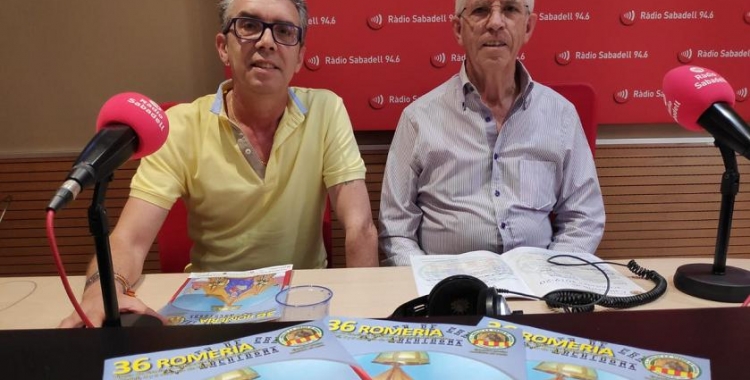 El president de l'entitat, José Campos, i el seu vicepresident, Luis Pacheco, a Ràdio Sabadell