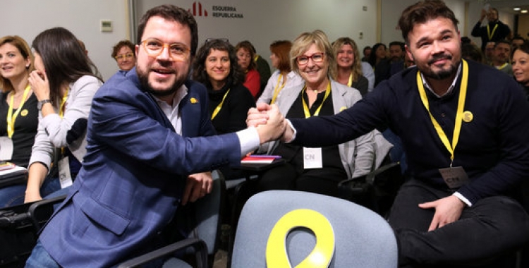 Pere Aragonès i Gabriel Rufián, al Consell Nacional d'Esquerra Republica/ ACNna
