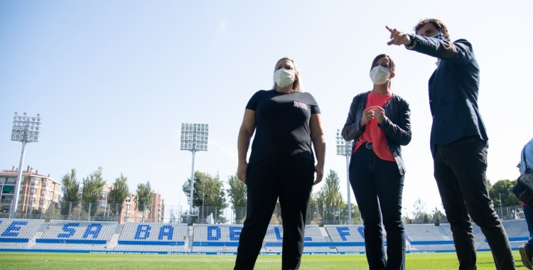 Bruno Batlle ha acompanyat Farrés i Reyes en la visita de l'estadi | Roger Benet