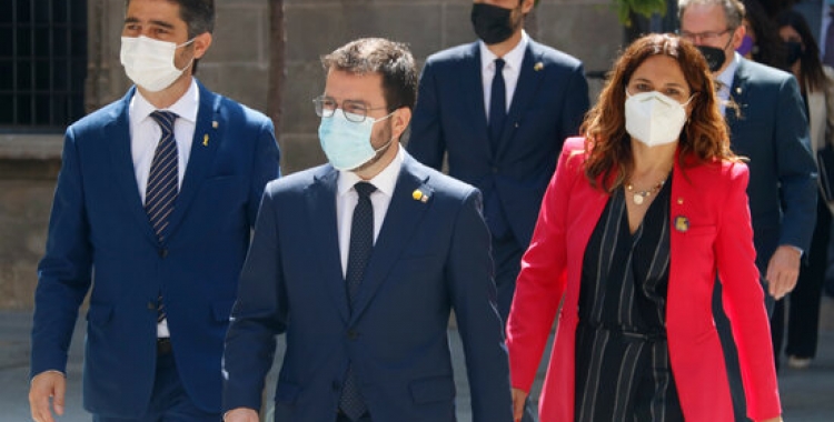 Pere Aragonès, amb alguns dels nous consellers del seu executiu/ ACN