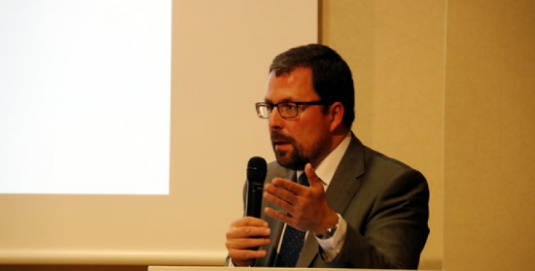 Raül Blanco, en un acte al Sincrotó Alba | ACN