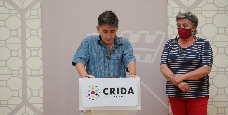 Lluís Perarnau i Nani Valero durant la roda de premsa d'avui | Cedida