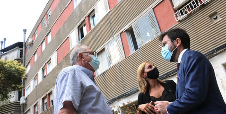 Eva Menor i Pere Aragonès a Badia aquest matí | ACN 