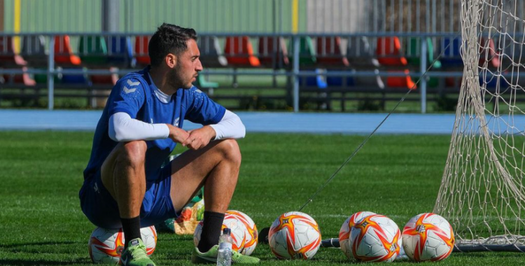 Aguza, en un entrenament a Sant Oleguer | CES