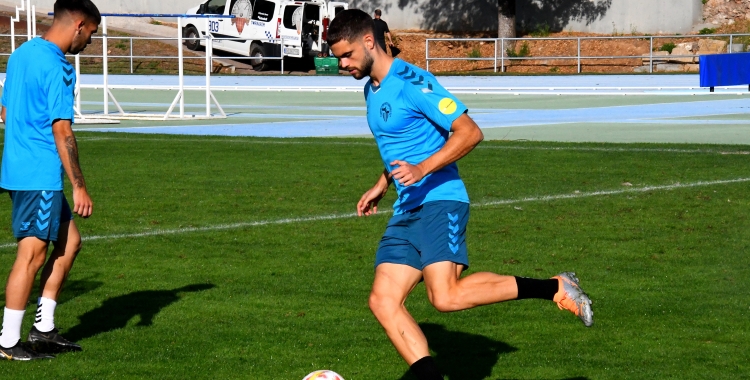 Guillem Molina, en l'últim entrenament del Sabadell | Críspulo Díaz