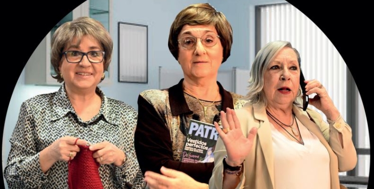 Les protagonistes de 'Revisió anual' al cartell de l'espectacle 