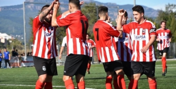 Celebració de gol del Tibidabo Torre Romeu