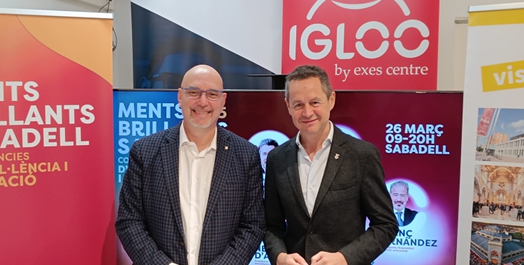 Josep Marin (dreta) i Lluís Matas (esquerra) a la presentació de Ments Brillants | Ràdio Sabadell