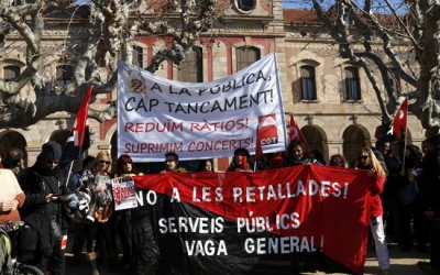 Imatge d'una de les manifestacions a favor de la reducció de ratios