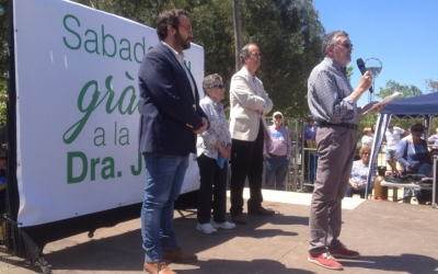 Juli Fernàndez, Joquima Júdez, Manuel Suárez president d'Atendis. Foto: Ràdio Sabadell