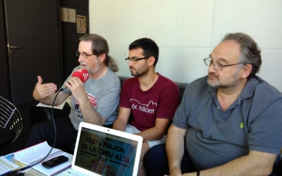 Els representants dels veïns en roda de premsa