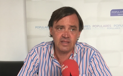 El portaveu del PP, Esteban Gesa, en roda de premsa | Mireia Sans