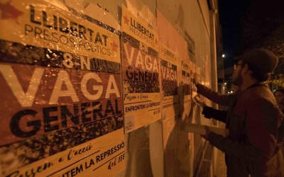 La secció d'Ensenyament de la CGT crida a la vaga general. Foto: Roger Benet
