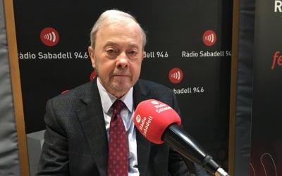 Antoni Maria Brunet, president de la Cambra de Comerç de Sabadell, a l'estudi de Ràdio Sabadell. 