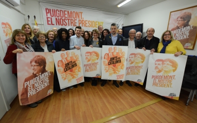 Membres del PDeCAT durant la presentació de la campanya del 21-D | Foto: Roger Benet