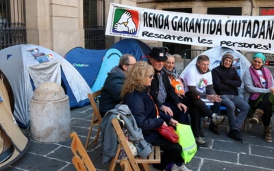 Imatge d'una de les mobilitzacions per aconseguir la renda mínima garantida. 