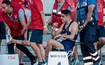 Una cruel caiguda va impedir a Alexis Rodríguez acabar la cursa dels 3000 obstacles. | Sportmedia