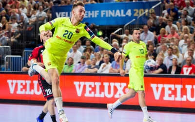 Aleix Gómez va marcar nou gols a la semifinal contra el Vardar. | @FCBhandbol