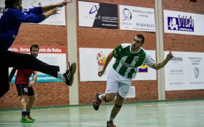 Arnau Xerta, en el partit de la primera jornada contra el Sant Cugat. | OAR Gràcia - Èric Altimis