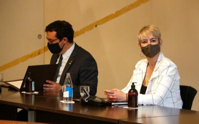 Xavier Bernadí i Lourdes Ciuró en la reunió del Consell Executiu | ACN