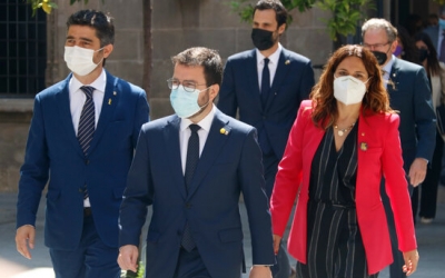 Pere Aragonès, amb alguns dels nous consellers del seu executiu/ ACN
