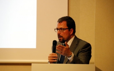 Raül Blanco, en un acte al Sincrotó Alba | ACN
