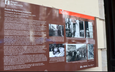 La placa d'espai de memòria democràtica a l'antiga comissaria | Júlia Ramon