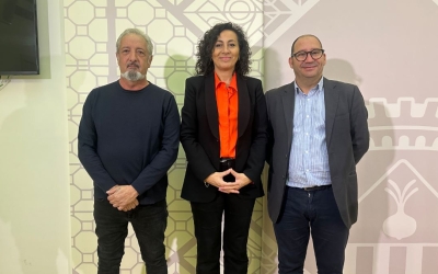 El president i el tresorer del Can Rull RT amb la regidora d'Esports de l'Ajuntament de Sabadell | Sergi Park