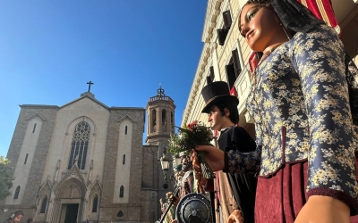 Els Gegants de Sabadell a la plaça Sant Roc
