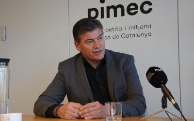 El president de Pimec durant l'entrevista | ACN