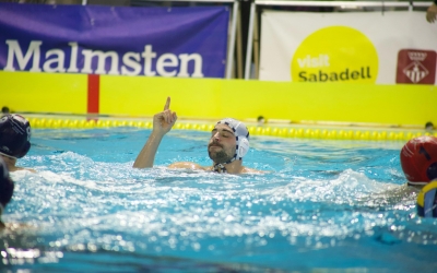 Alberto Barroso celebrant un gol en el partit d'anada | CNS
