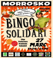 Bingo solidari al bar Morrrosko per recaptar fons per la Nia, una gossa de la  la Protectora d'Animals de Sabadell 