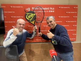 Ignasi Serrano, coordinador tennis i pàdel i l'Òscar Comellas, alumne 