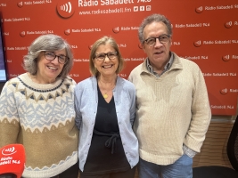 ever Salvador (de la Plataforma), L’Àngels Folch ( de Llengua i República) i la Montserrat Balaguer, infermera jubilada (també de la Plataforma per la Llengua)